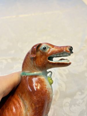 A pair of Chinese polychrome export models of dogs, Qianlong — foto 7