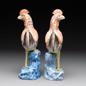 * A pair of Chinese polychrome-glazed models of roosters, 18/19th C. — foto 4