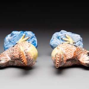 * A pair of Chinese polychrome-glazed models of roosters, 18/19th C. — foto 6
