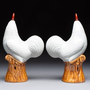 A pair of Chinese polychrome-glazed roosters, 20th C. — photo 4