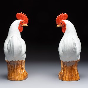 A pair of Chinese polychrome-glazed roosters, 20th C. — photo 5