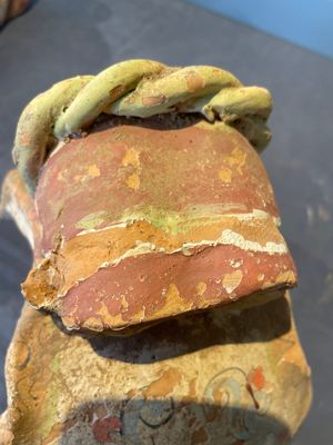 A pair of Chinese polychrome-painted terracotta camels with saddles, Tang — 照片 19