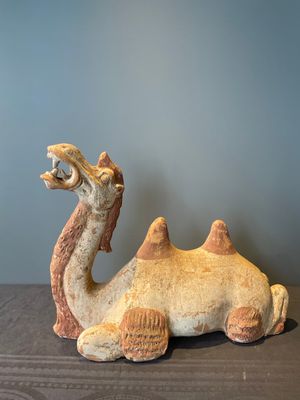 A pair of Chinese polychrome-painted terracotta camels with saddles, Tang — 照片 38