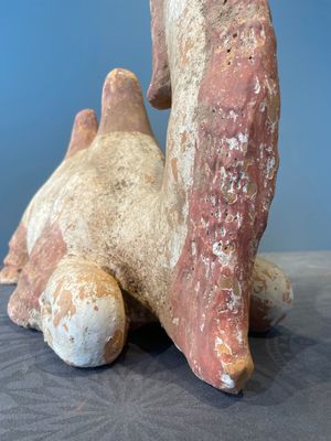 A pair of Chinese polychrome-painted terracotta camels with saddles, Tang — 照片 51