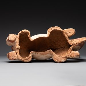 A pair of Chinese polychrome-painted terracotta camels with saddles, Tang — 照片 10