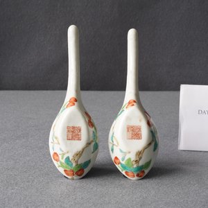 A pair of Chinese polychrome 'peach tree' spoons, Jiaqing mark and of the period — 照片 6