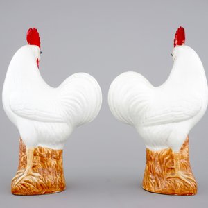 A pair of Chinese porcelain models of cockerels, 19th C. — photo 3