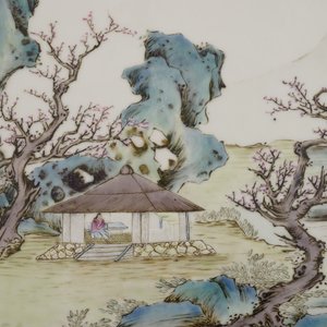 A pair of Chinese porcelain plaques with fine landscape painting, 19th C. — photo 13