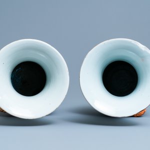 A pair of Chinese qianjiang cai 'crane and lotus flowers' vases, 19/20th C. — 照片 5