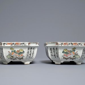 A pair of Chinese qianjiang cai jardinières, 19/20th C. — 照片 5