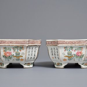A pair of Chinese qianjiang cai planters, 19/20th C. — 照片 2