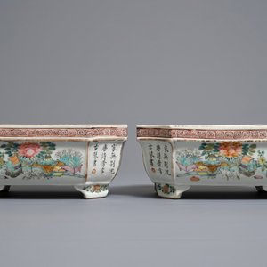 A pair of Chinese qianjiang cai planters, 19/20th C. — 照片 3