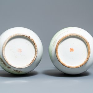 A pair of Chinese qianjiang cai vases with quails near bamboo, 19/20th C. — photo 6