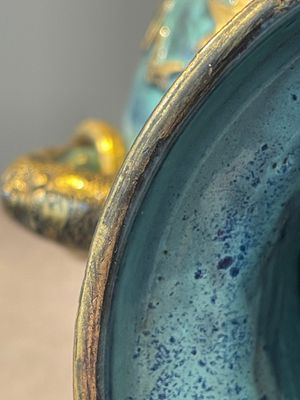 A pair of Chinese robin's egg and faux bronze-glazed 'hu' vases, Qianlong mark, 19th C. — foto 29