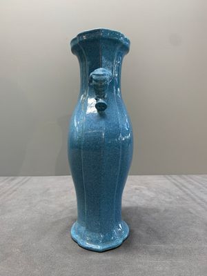 A pair of Chinese robin's egg-glazed vases with 'elephant' handles, 19th C. — photo 9