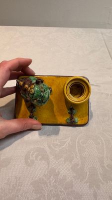 A pair of Chinese sancai-glazed Buddhist lions and an inkwell, 19th C. — photo 21