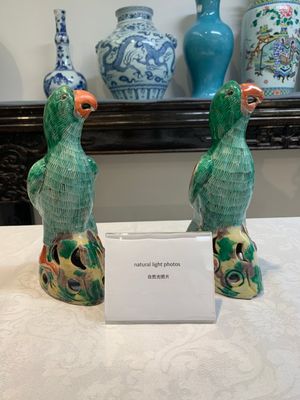 A pair of Chinese sancai-glazed parrots, 19th C. — photo 1