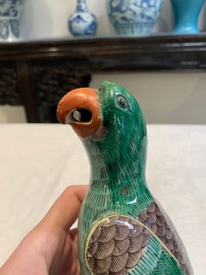 A pair of Chinese sancai-glazed parrots, 19th C. — photo 17