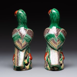 A pair of Chinese sancai-glazed parrots, 19th C. — photo 4