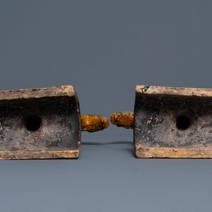 A pair of Chinese sancai-glazed roof tiles, Ming — 照片 6