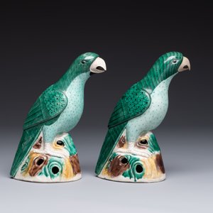 A pair of Chinese sancai parrots, Kangxi — foto 3
