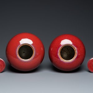 A pair of Chinese sang-de-boeuf-glazed covered jars, 19th C. — photo 7