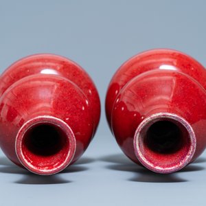 A pair of Chinese sang de boeuf-glazed double gourd vases, 19th C. — photo 6