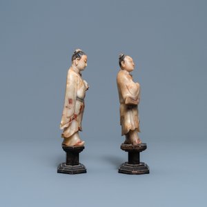 A pair of Chinese Shoushan soapstone figures, Kangxi — 照片 3