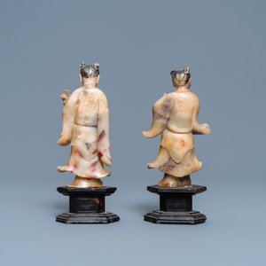 A pair of Chinese Shoushan soapstone figures, Kangxi — 照片 4