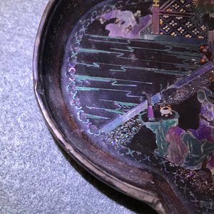 A pair of Chinese silver and lac burgauté quatrefoil cups and saucers, Kangxi — photo 11