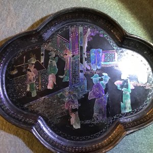 A pair of Chinese silver and lac burgaute quatrefoil cups and saucers, Kangxi — photo 13