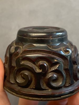 A pair of Chinese silver-lined tixi lacquer cups, Ming — photo 7