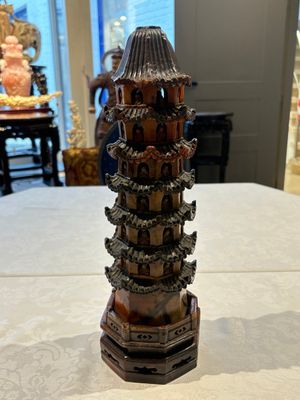A pair of Chinese soapstone pagodas, 19/20th C. — 照片 11