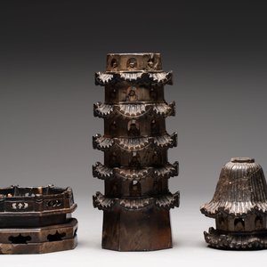 A pair of Chinese soapstone pagodas, 19/20th C. — 照片 6