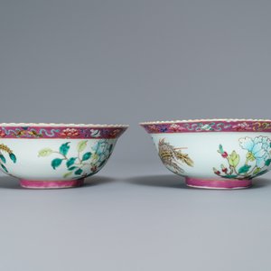 A pair of Chinese Straits or Peranakan market famille rose bowls with phoenixes, 19th C. — 照片 5