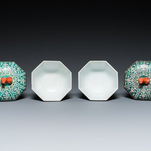 A pair of Chinese Thai market Bencharong boxes and covers, 19th C. — photo 6