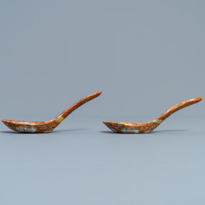 A pair of Chinese Thai market Bencharong spoons, 19th C. — 照片 4