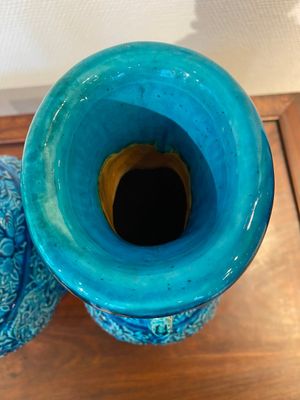 A pair of Chinese turquoise-glazed 'lotus' vases, 19th C. — 照片 4