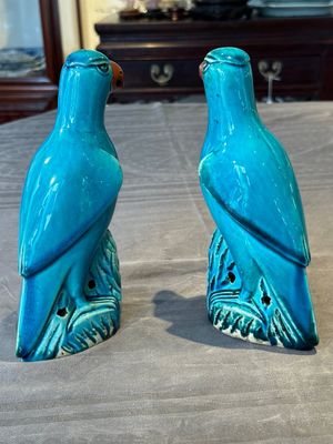 A pair of Chinese turquoise-glazed parrots, 19th C. — 照片 2