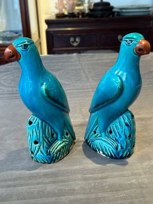 A pair of Chinese turquoise-glazed parrots, 19th C. — 照片 4