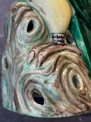 A pair of Chinese verte biscuit parrots, 19th C. — photo 16