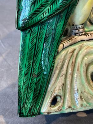 A pair of Chinese verte biscuit parrots, 19th C. — photo 17