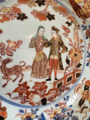 A pair of Chinese verte-Imari 'Governor Duff' plates — photo 23