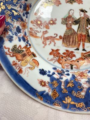 A pair of Chinese verte-Imari 'Governor Duff' plates — photo 3
