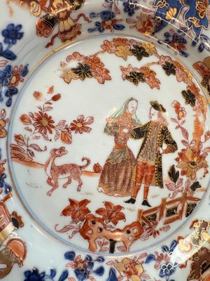 A pair of Chinese verte-Imari 'Governor Duff' plates — photo 7