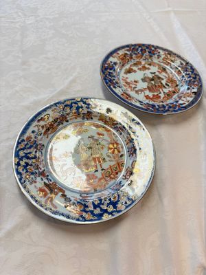 A pair of Chinese verte-Imari 'Governor Duff' plates — 照片 2
