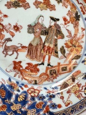 A pair of Chinese verte-Imari 'Governor Duff' plates — 照片 21