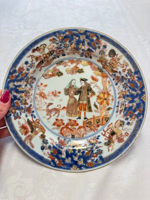 A pair of Chinese verte-Imari 'Governor Duff' plates — 照片 3