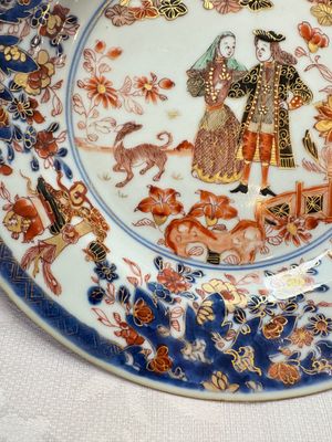 A pair of Chinese verte-Imari 'Governor Duff' plates — 照片 4