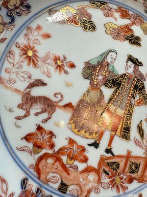 A pair of Chinese verte-Imari 'Governor Duff' plates — 照片 8